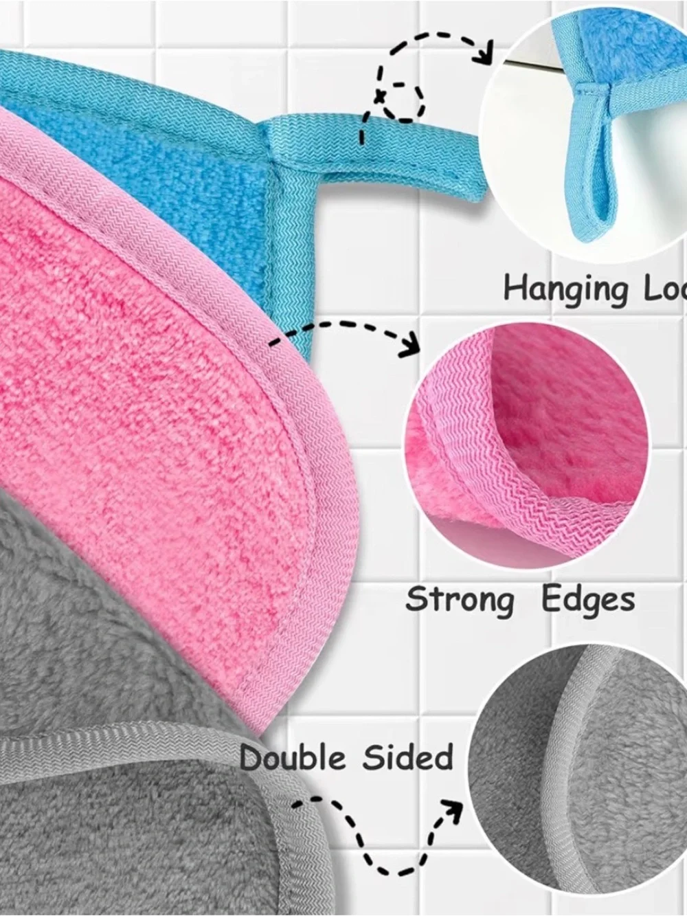 SET of 2 😶‍🌫️ Reusable Makeup Remover Cloths - Picture 3 of 5
